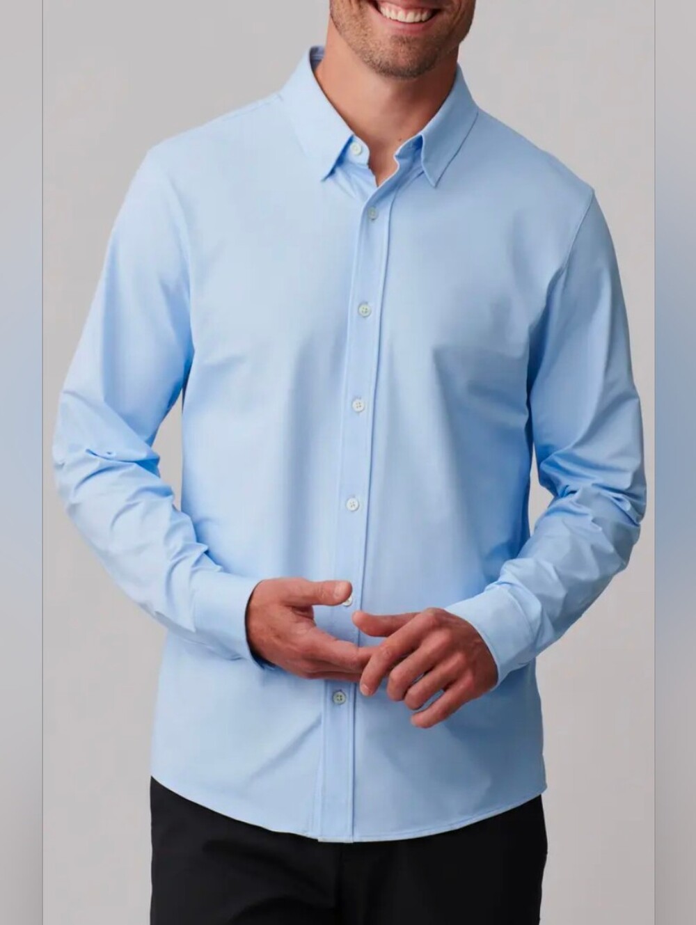 Rhone Commuter Slim Fit Button-Up Shirt Size XL in 'Business Blue'